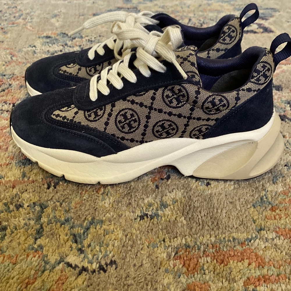 Tory Burch T monogram good luck trainer